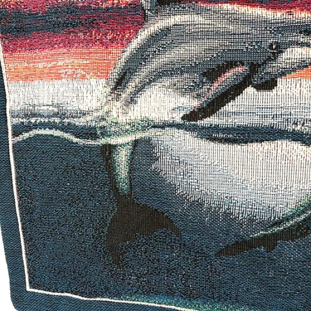NWT PILLOW SHAMS Home Decor Wall Bed Dolphins Playing Tapestry (5 avail)